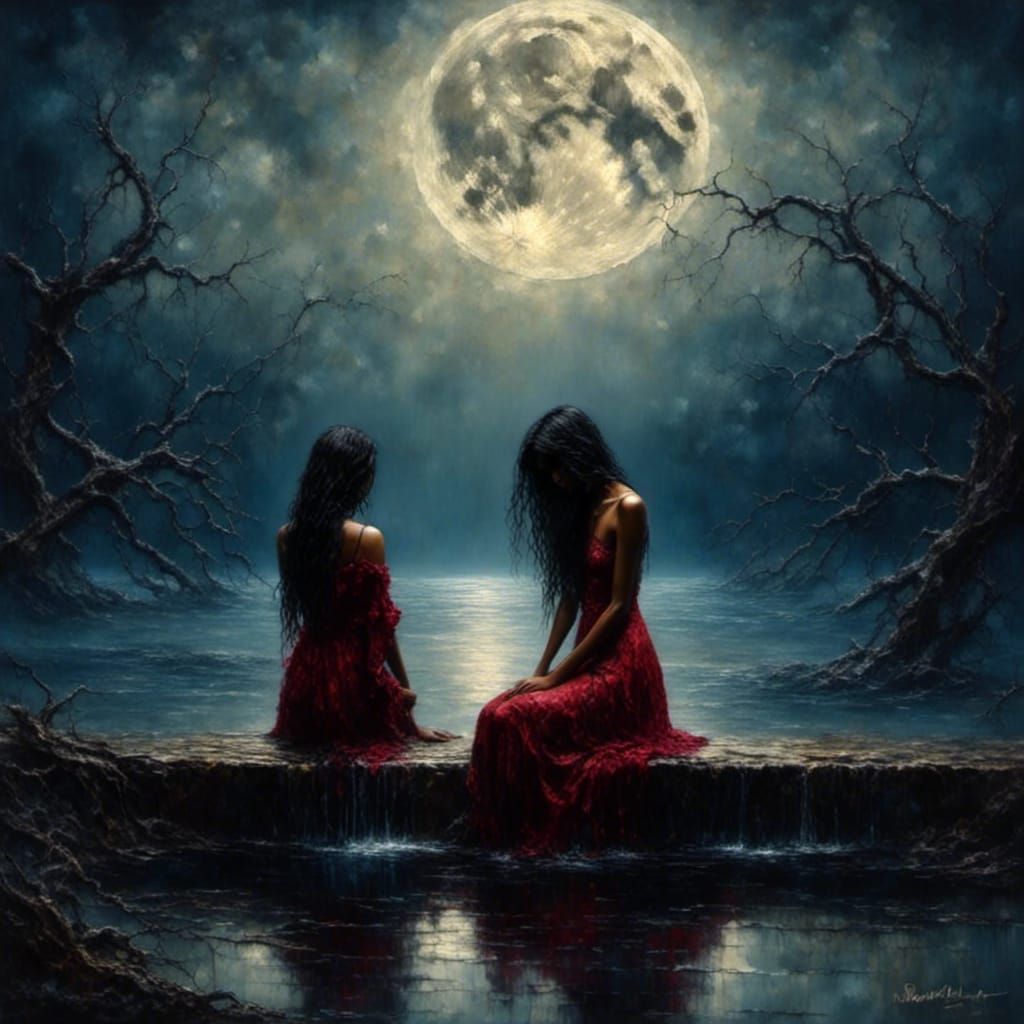 Lonesome Girl Under the Night Sky