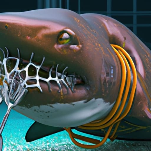 Nurse Shark in Entangled Solarpunk Style