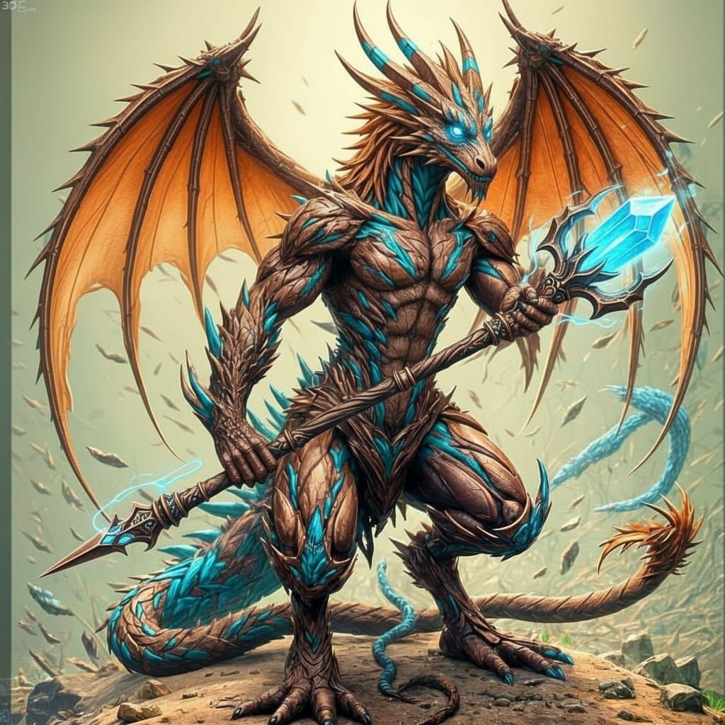 Anime Ent Dragon Warrior in Detailed Fantasy Art