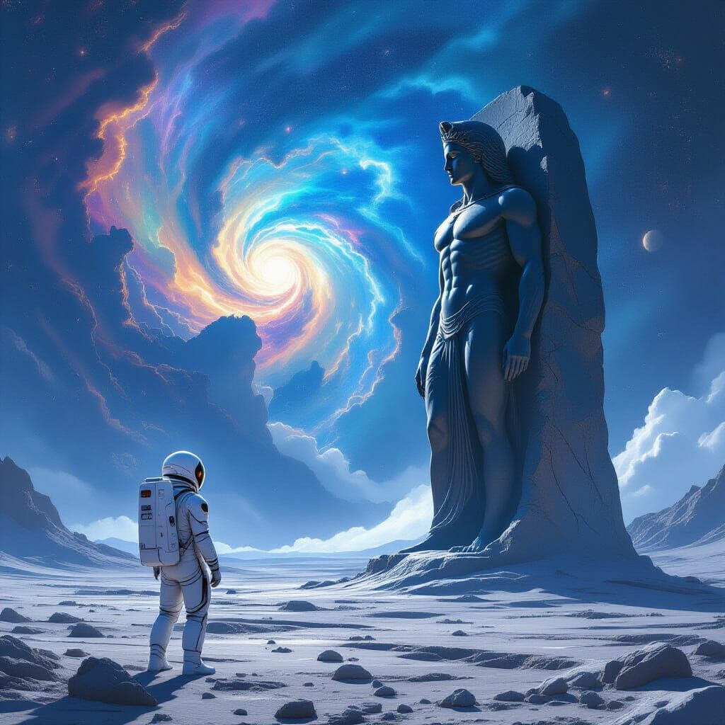 Astronaut Discovers Ancient Apollo Statue on Alien World