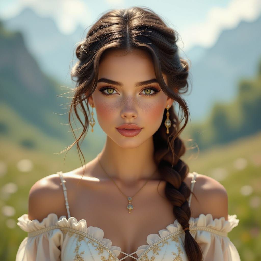 Mystical Girl Portrait in Digital Painting Style