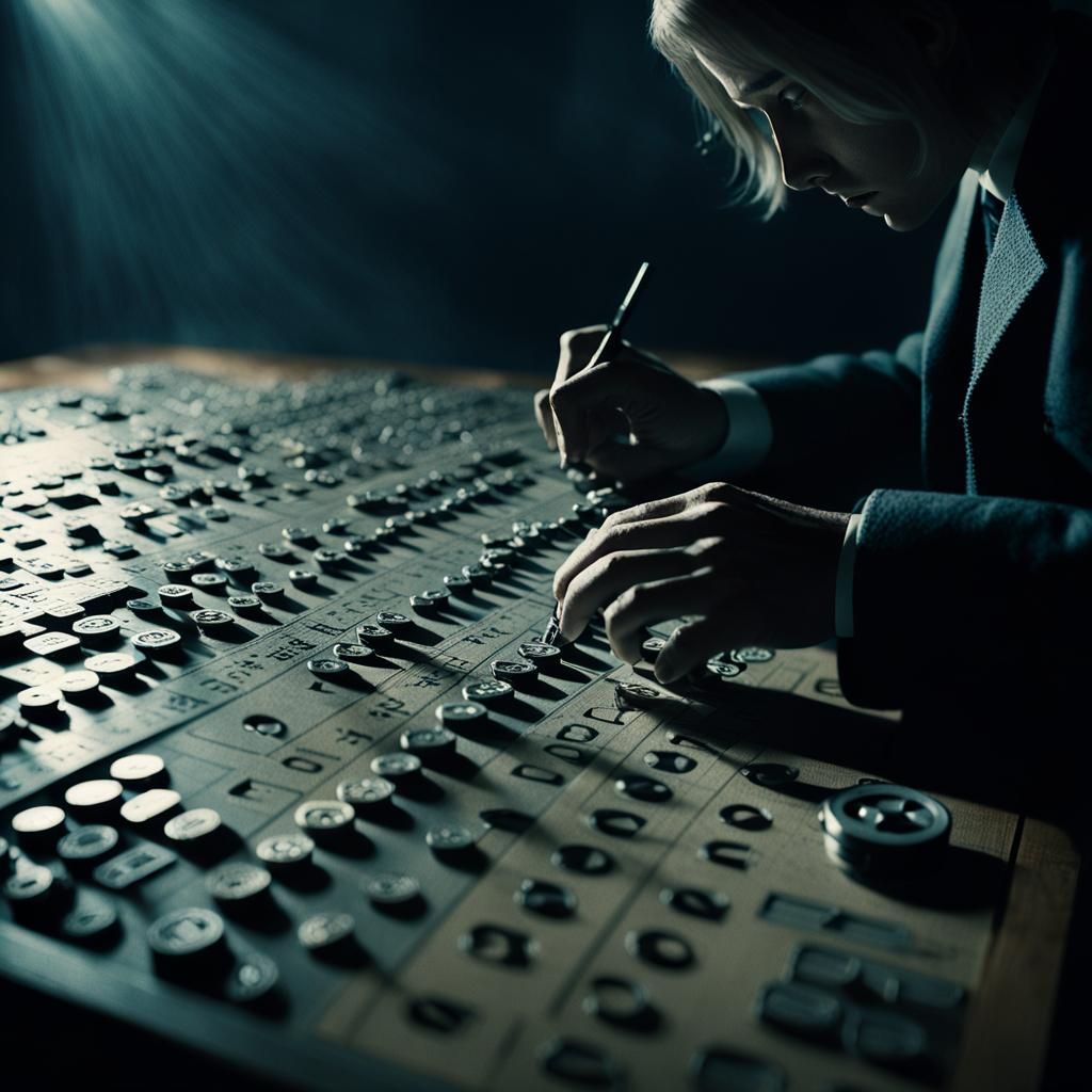 Cracking the Enigma Code: A Cinematic Film Still