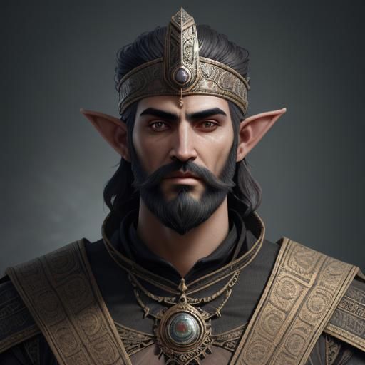 Dwemer Deep Elf Portrait in Steampunk Style