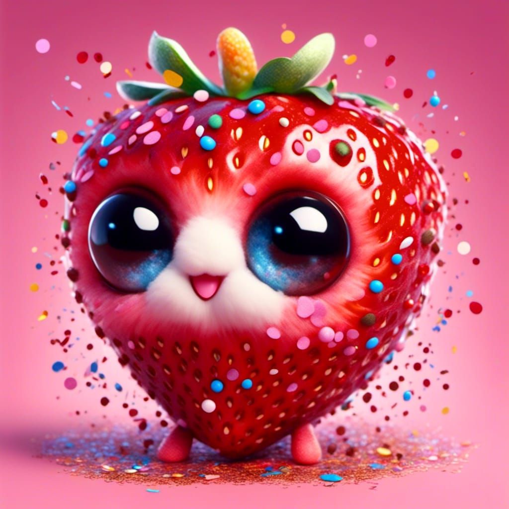 Chocolate Covered Strawberry in Chibi Style