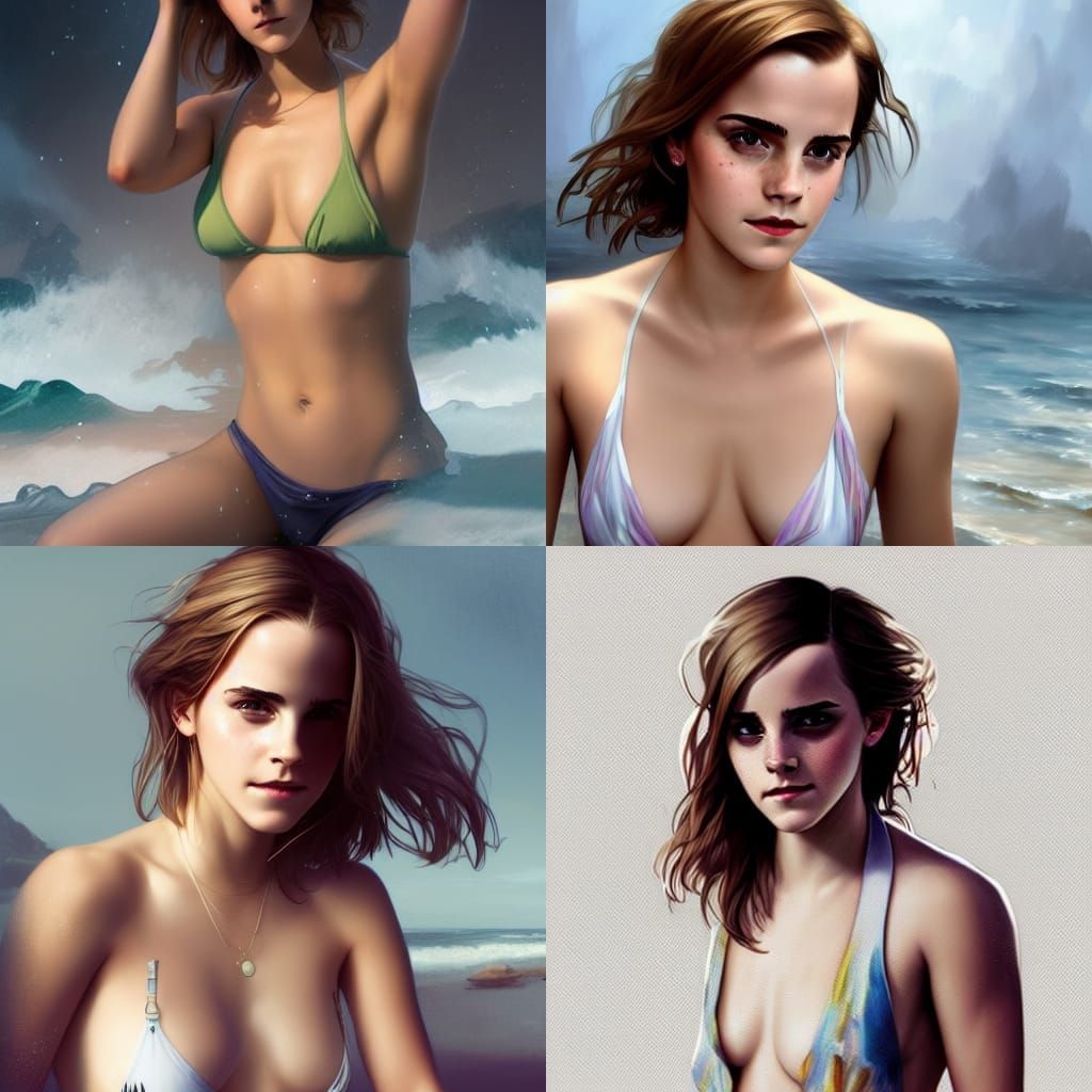 Emma Watson Full Body Portrait in Bikini