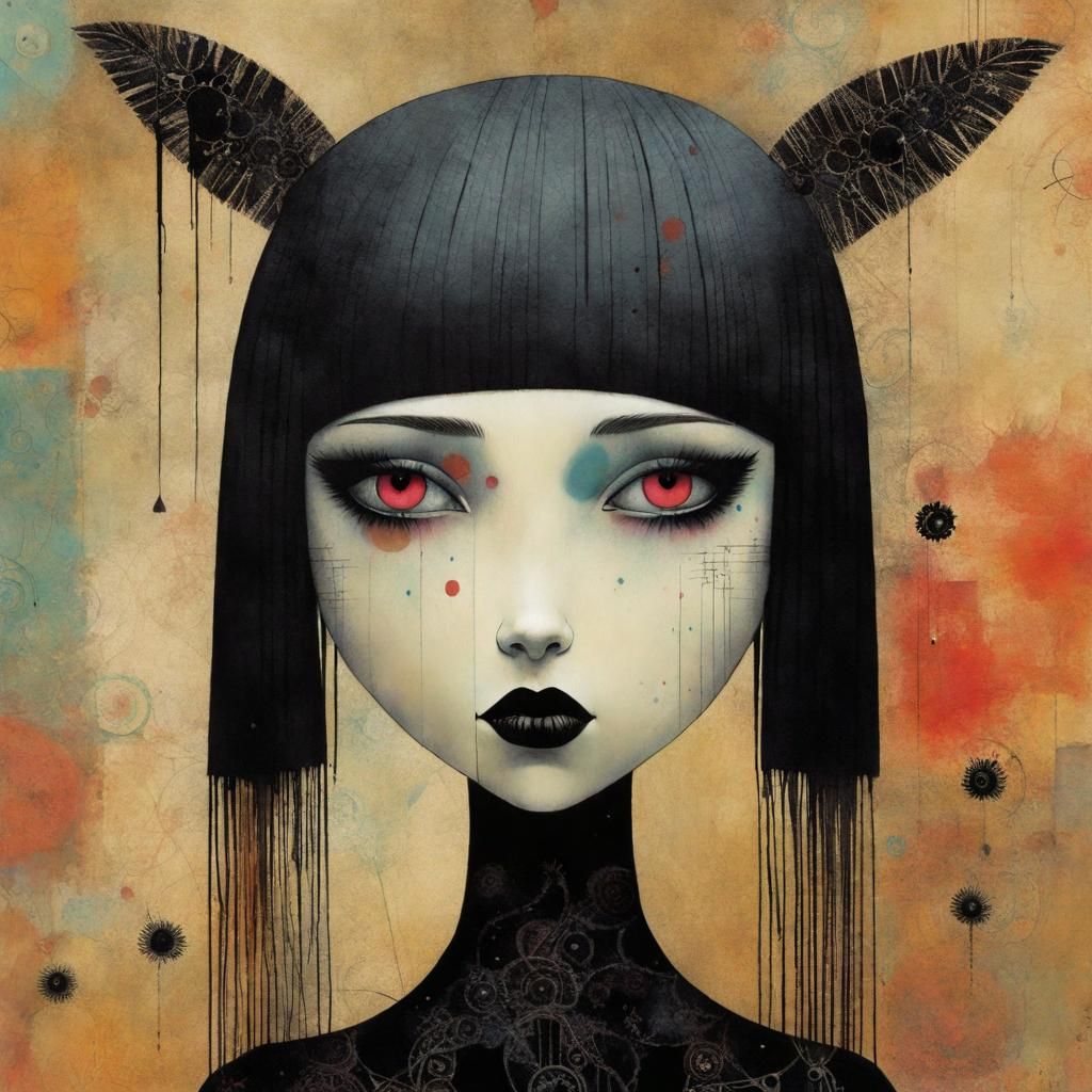 Goth Punk Girl, Surrealist Digital Art