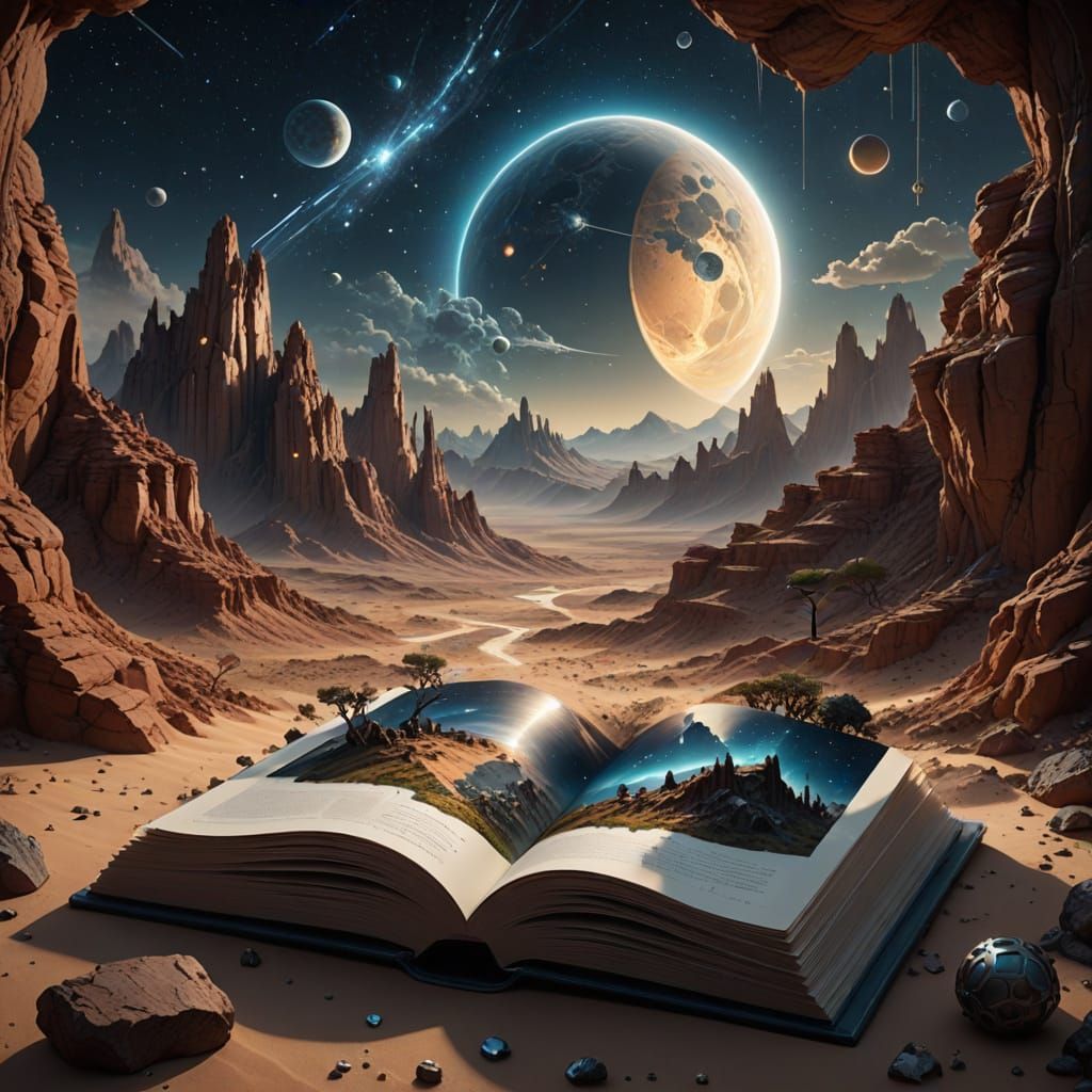 live book on a desert planet