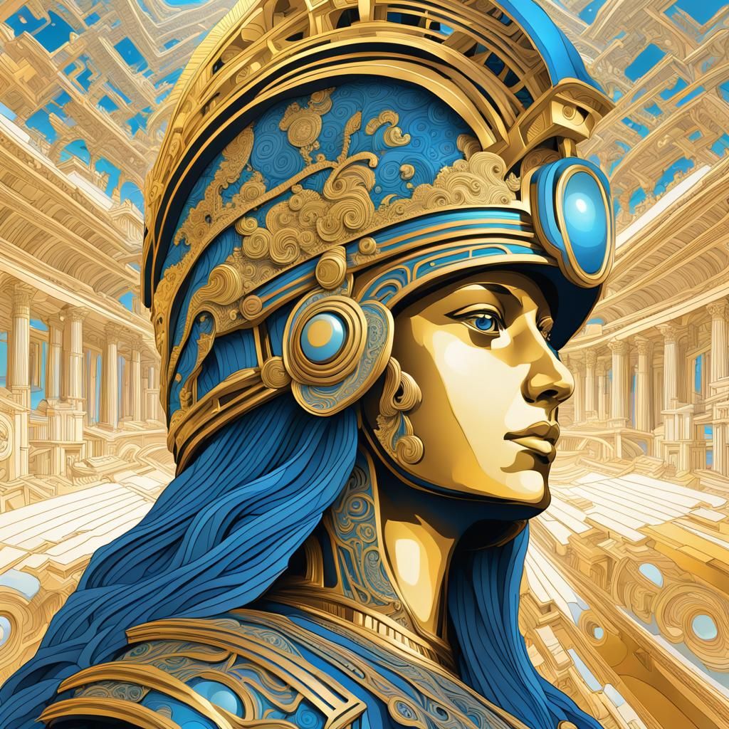Athena and Athens: Abstract Fractal Vector Art