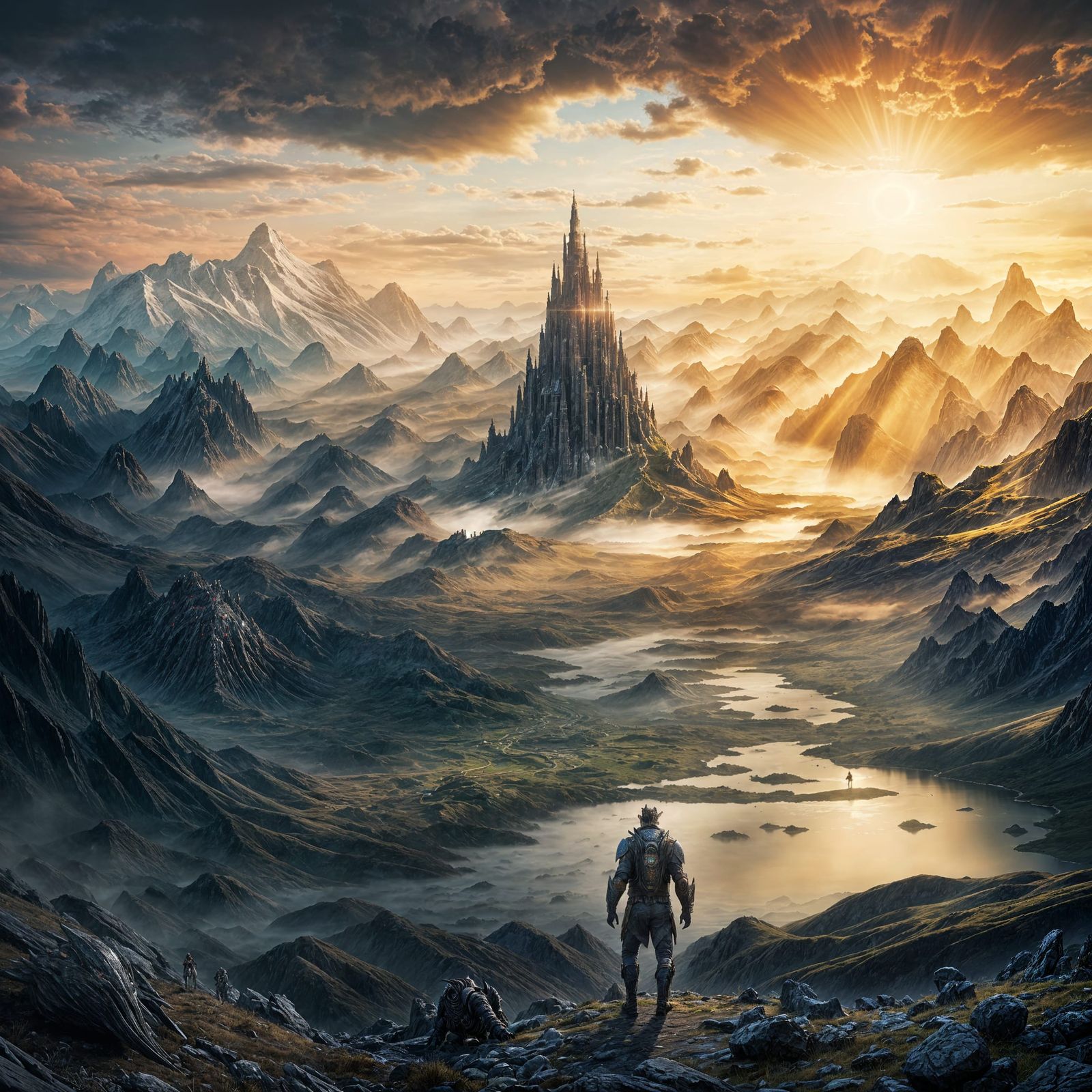 Giant Monster in Vast Landscape: Digital Matte Painting