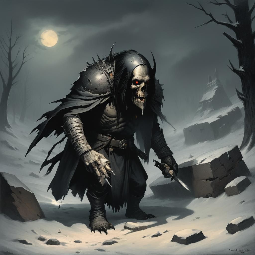 Grimdark Scene Inspired by 19th Century Art