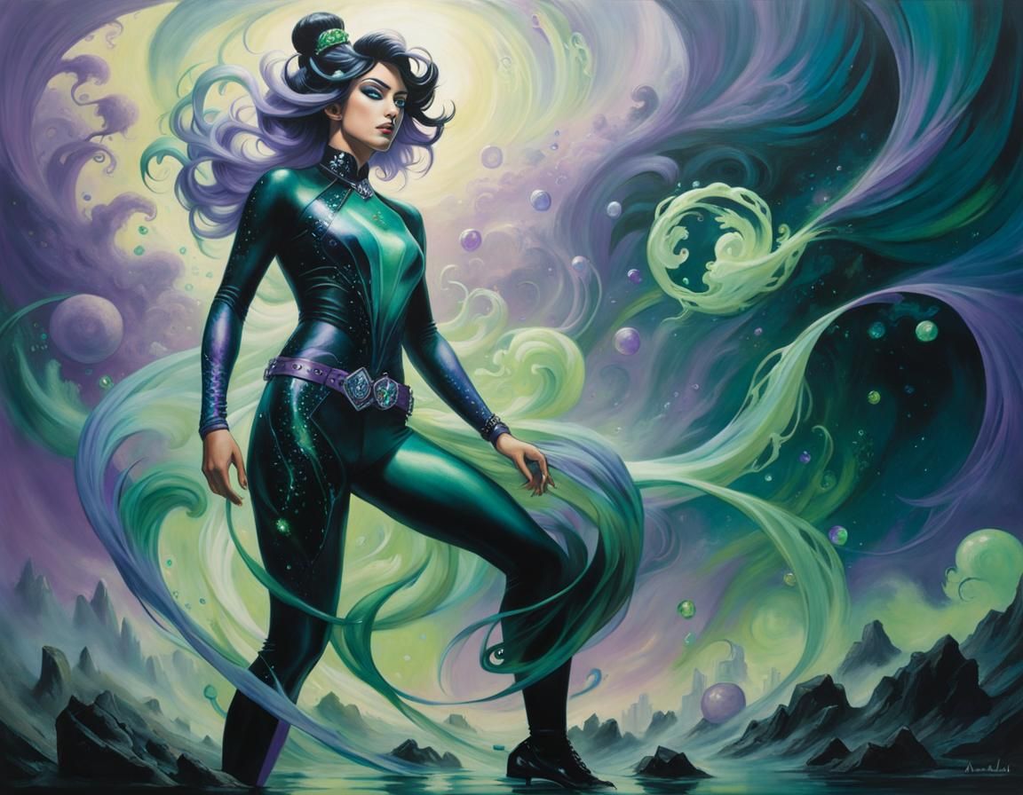 Surreal Jade Phantom Portrait in Ethereal Style