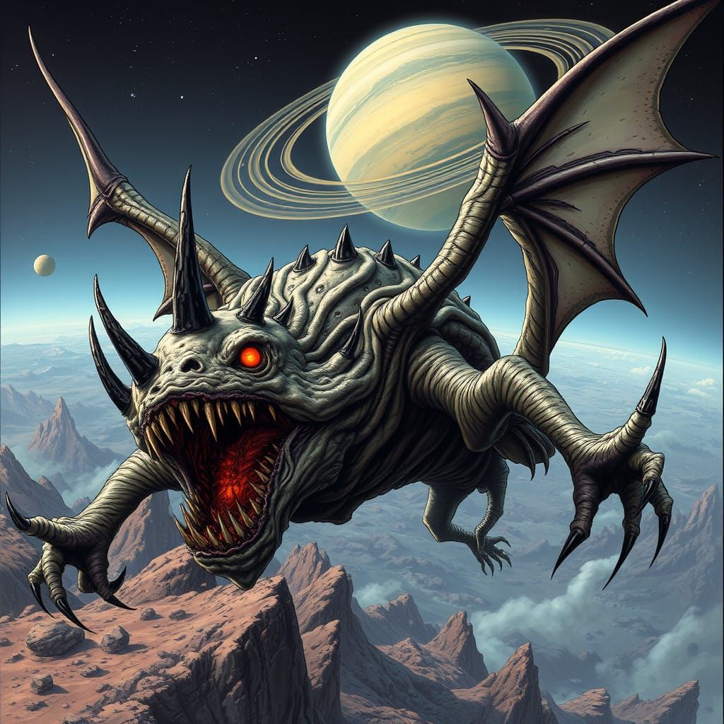 Cosmic Horror Elder God Monster in Alien Space