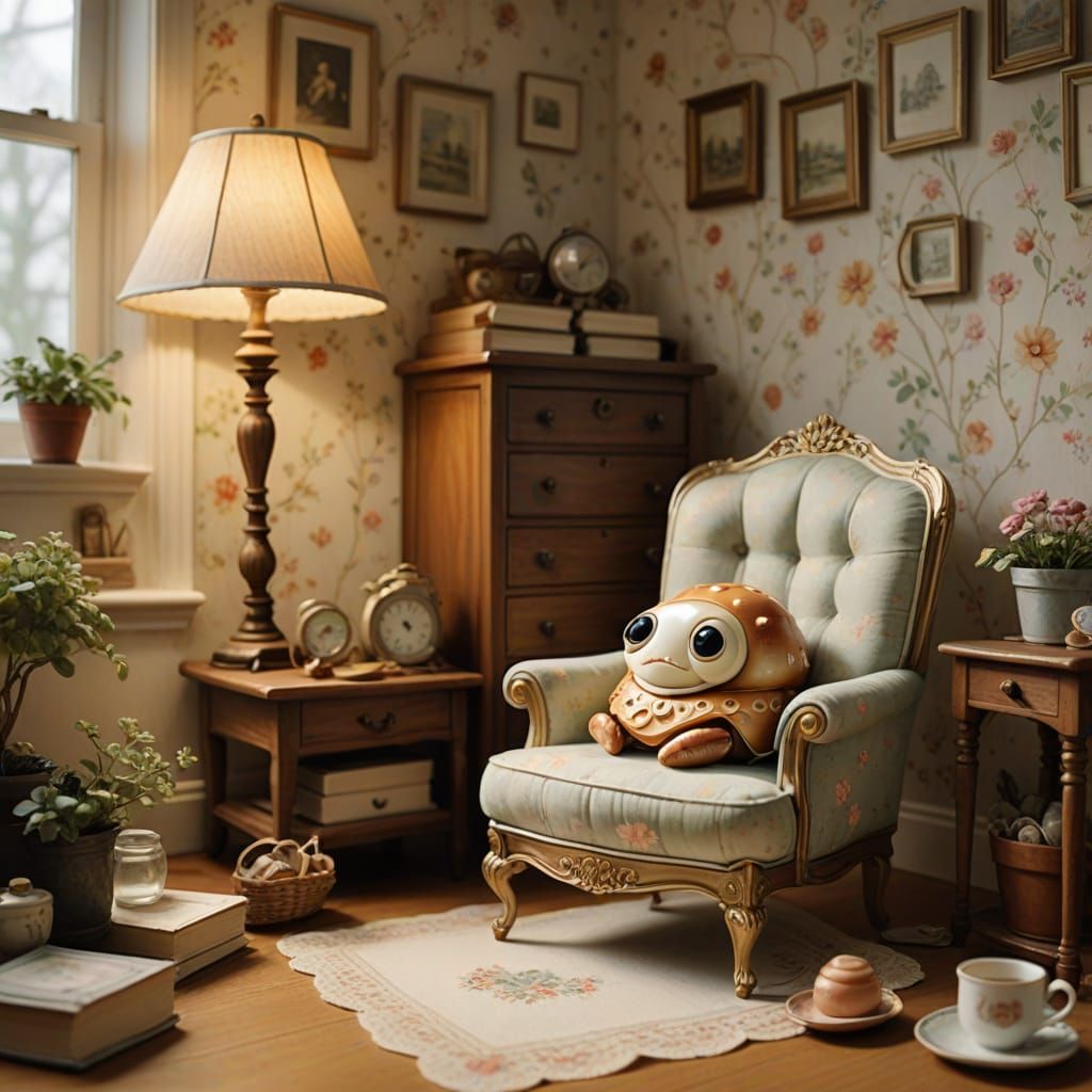 Whimsical Watercolor Illustration of Marcel the Shell