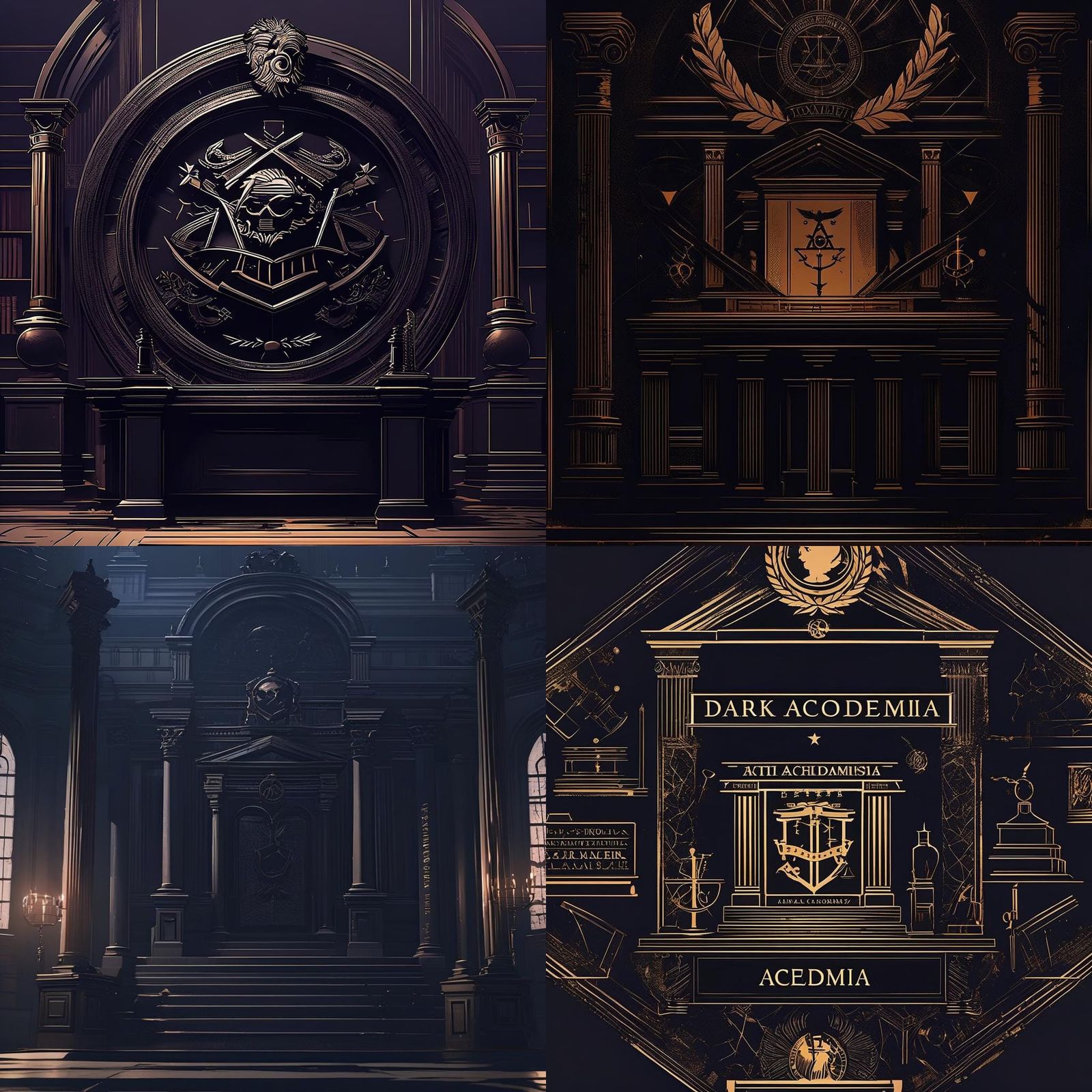 Dark Academia Aesthetic Composition