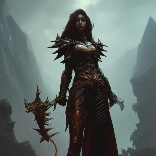 Dragon Knight in Dark Fantasy Style