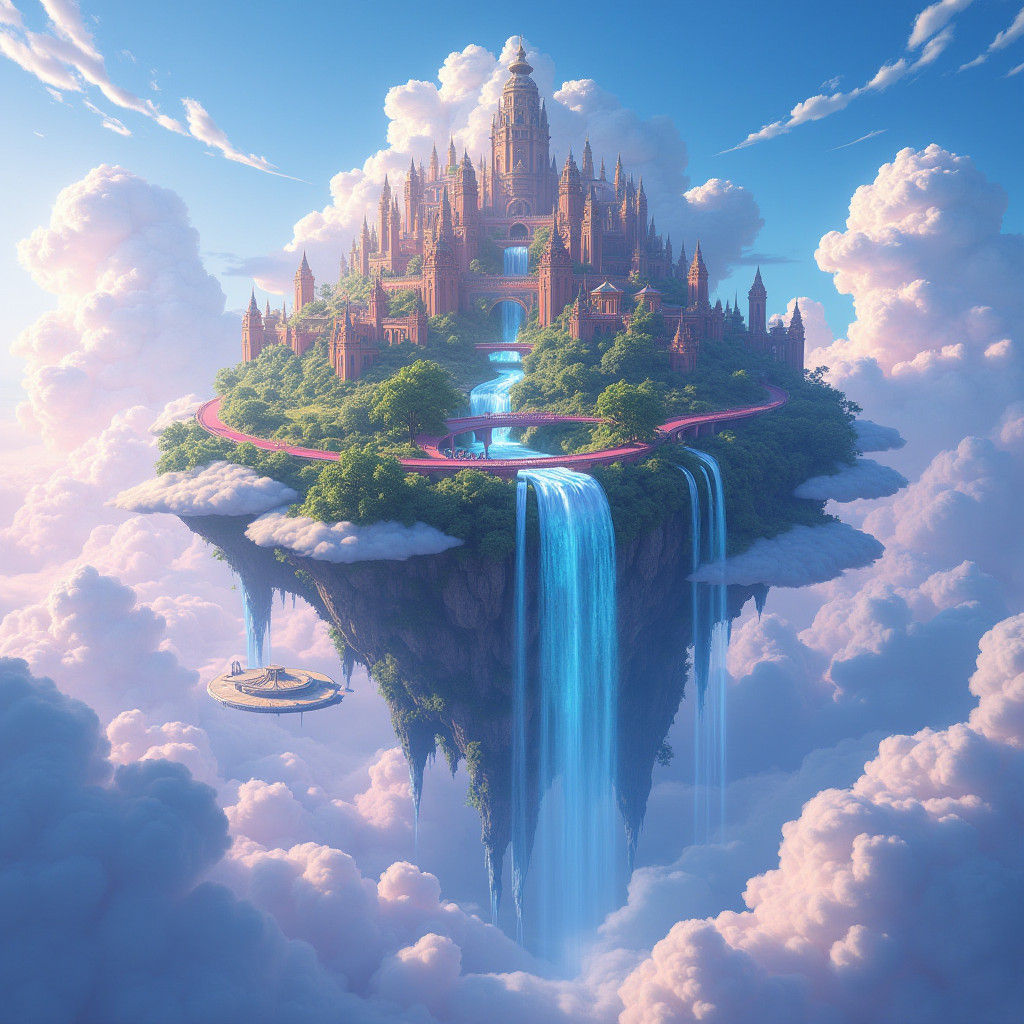 Whimsical Floating Cities in the Sky