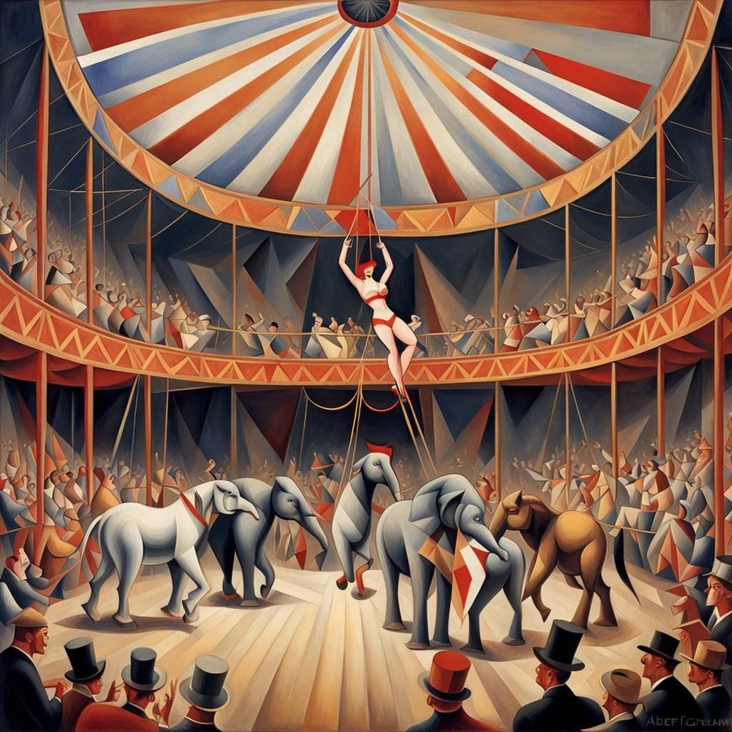 Inside a Grand Circus Tent: Cubist Abstract Art