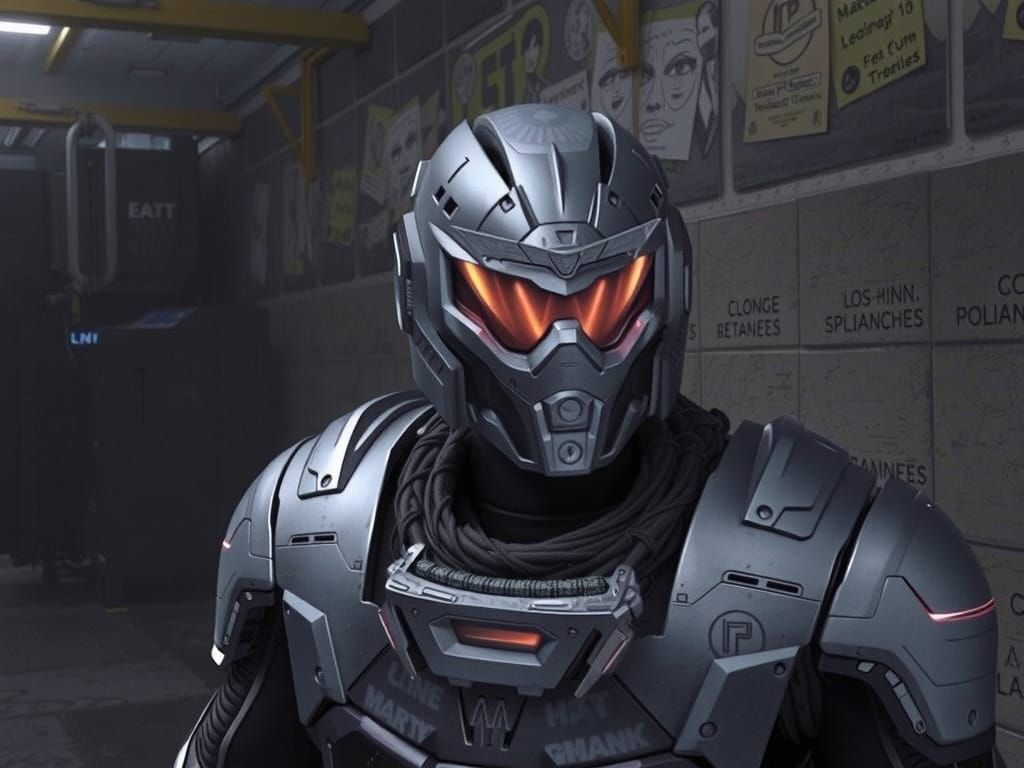 Soldier in Cyberpunk Mech Suit