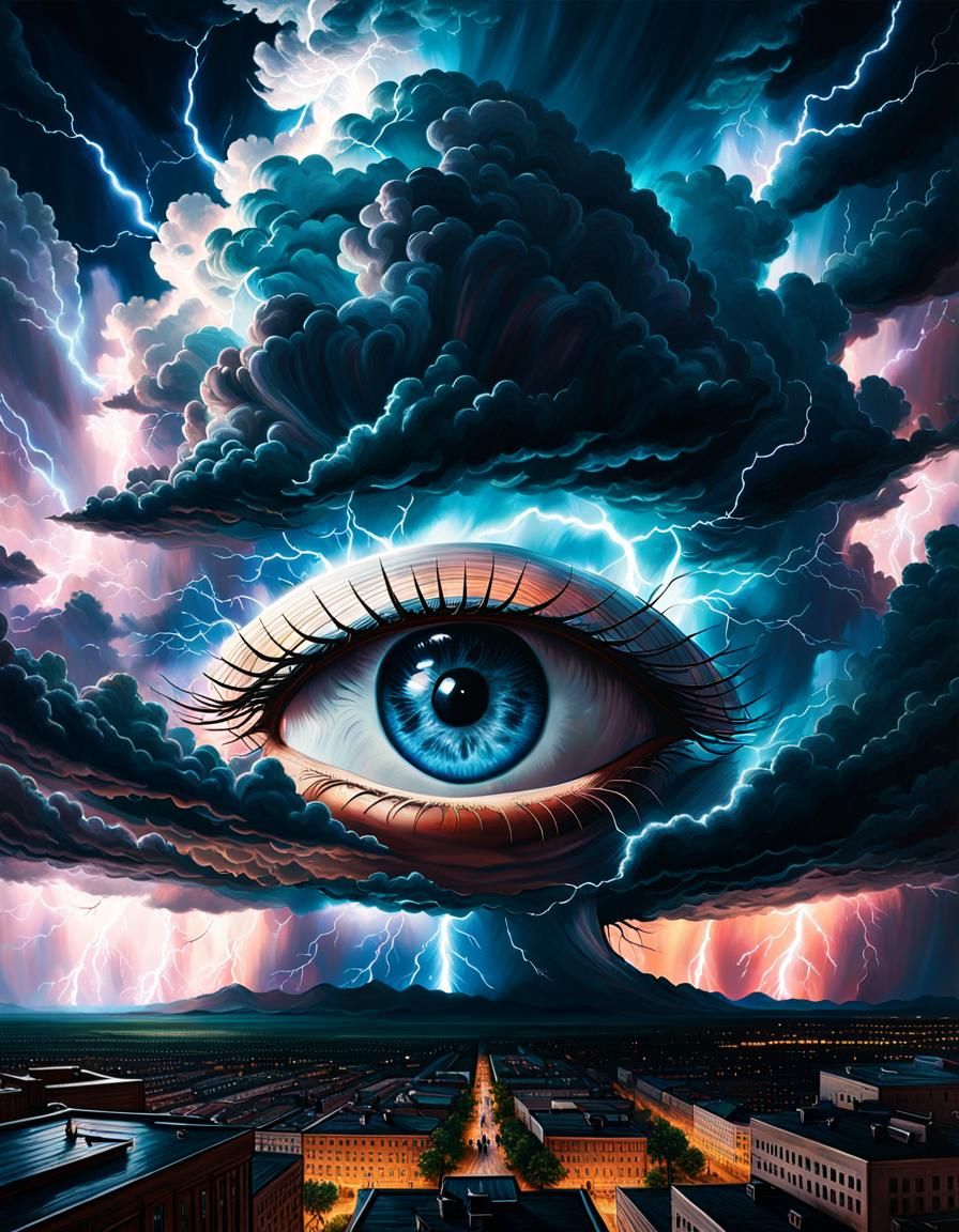 Eye of the Storm: Ultra-Realistic Atmospheric Painting
