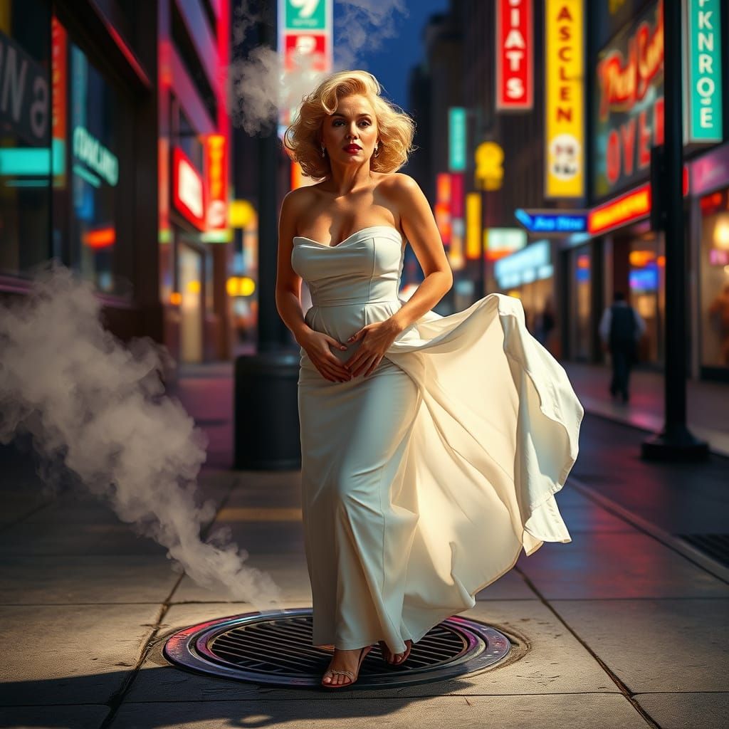 Marilyn Monroe Air Vent Image in Splash Art Aesthetic