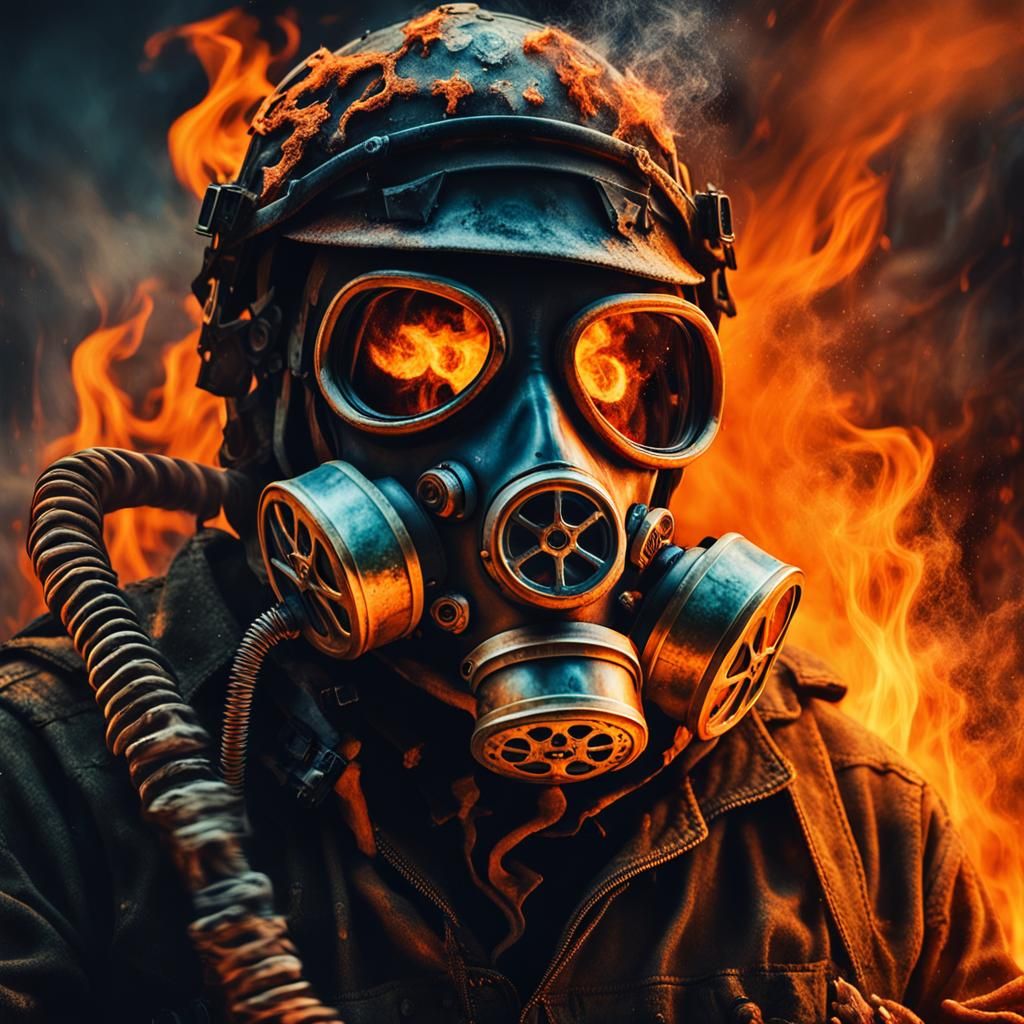 Dark Surrealism: Skeleton in Flames