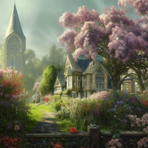 Gothic Cottagecore Victorian Crystal Shop and Garden