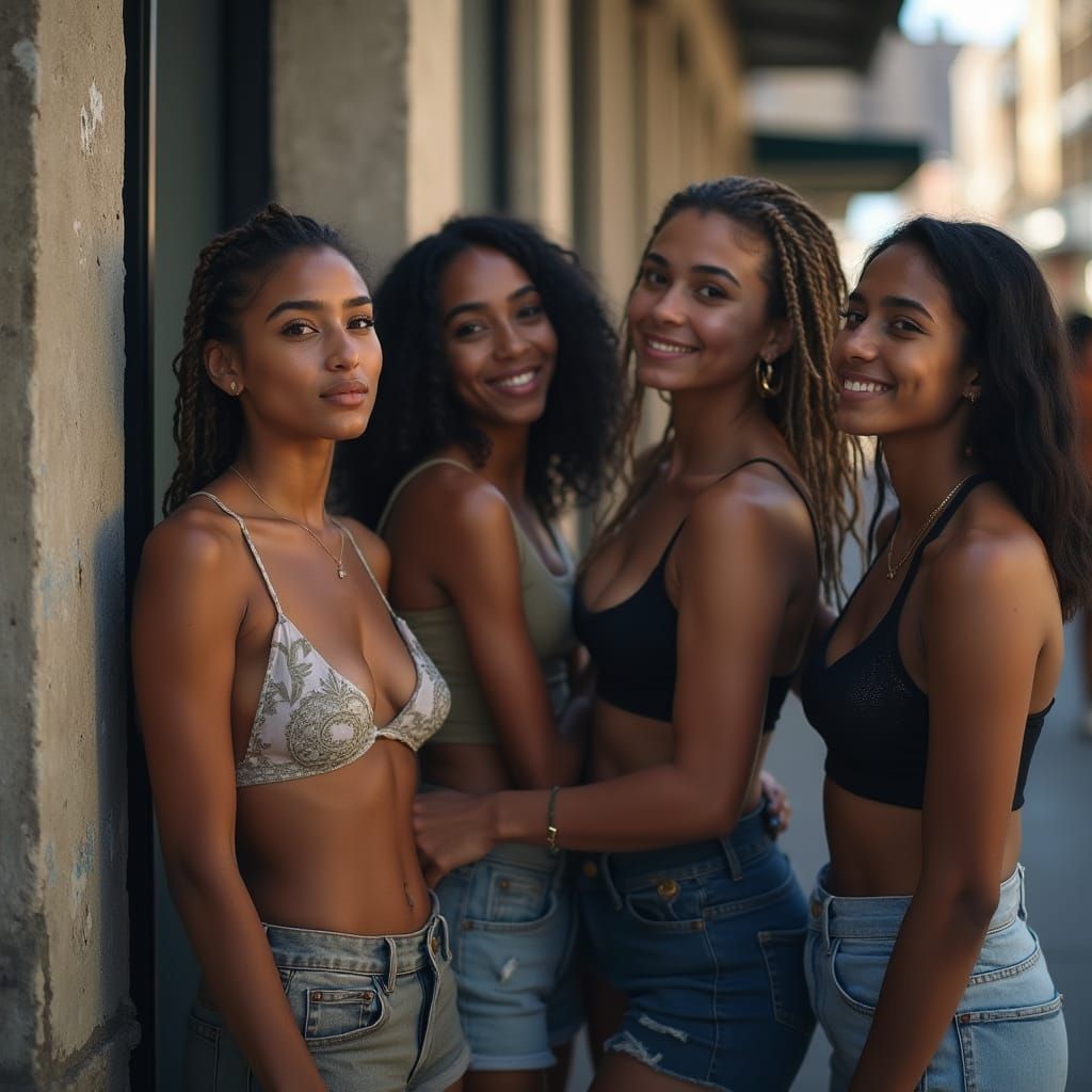 Urban Youths in Soft Light: Camaraderie and Style