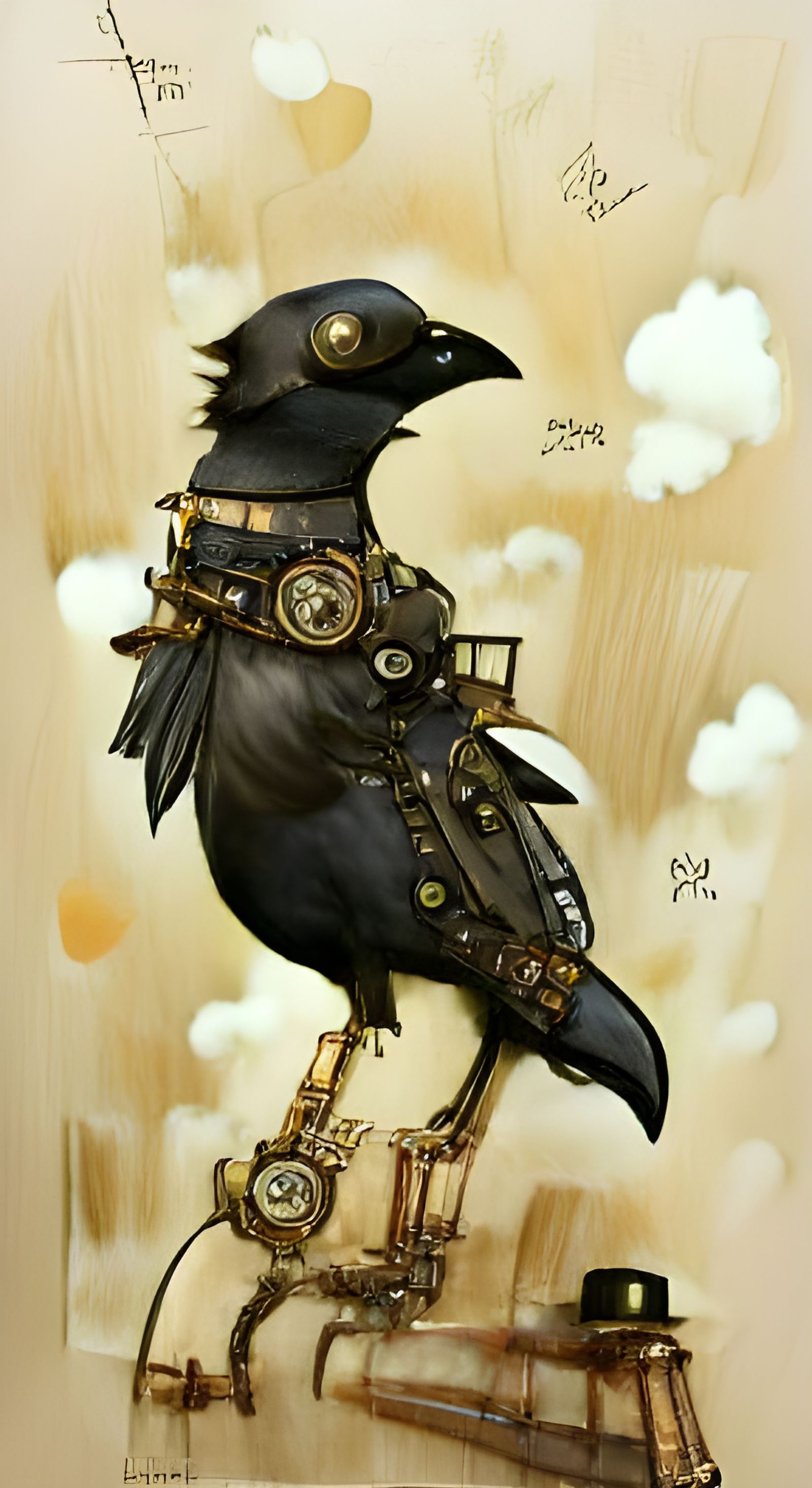 Steampunk Crow: A Mechanical Marvel