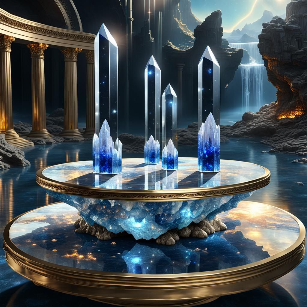 Sapphire Quartz Crystal with Atlantean Technology