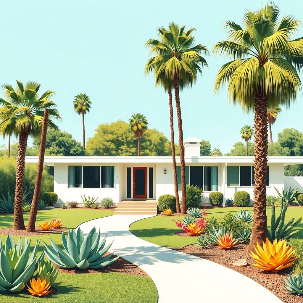 Mid-Century Californian House in Desert Modernism Style