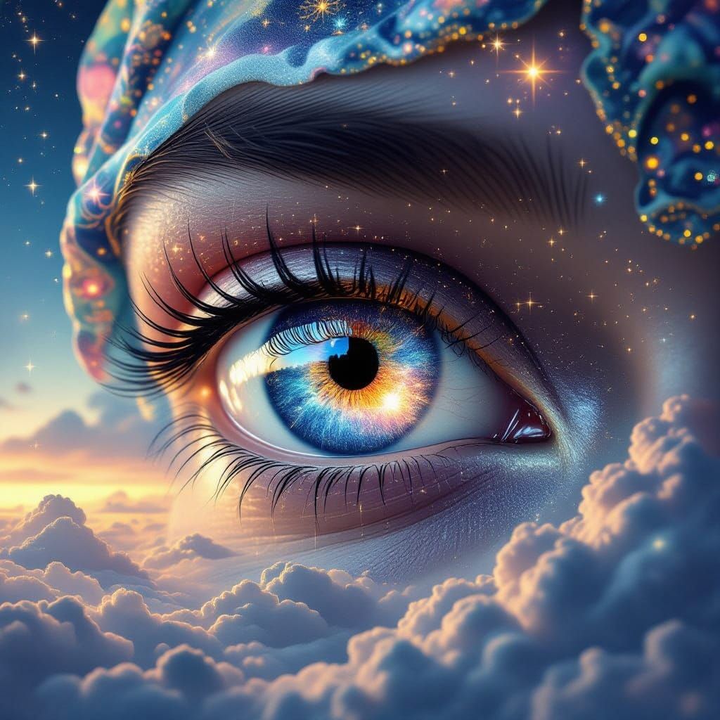 Cosmic Eye Merges with Deep Space Art