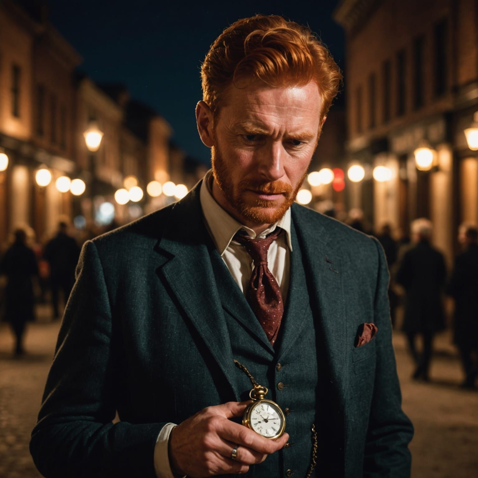 Gentleman's Midnight Reflection in Elegant Old West Style