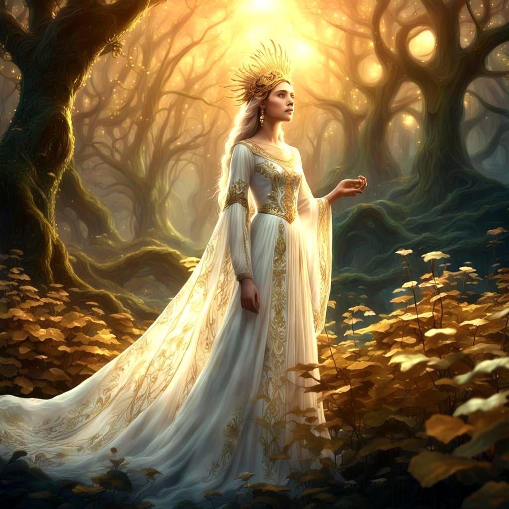 Fantastical Girl in Detailed Matte Painting