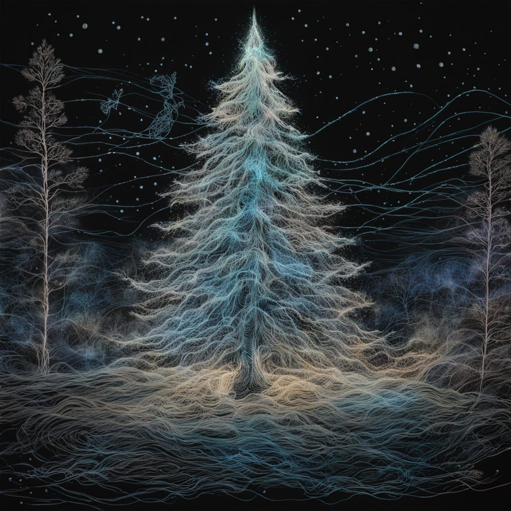 Ghostly Christmas Tree with Ethereal Aether Flow
