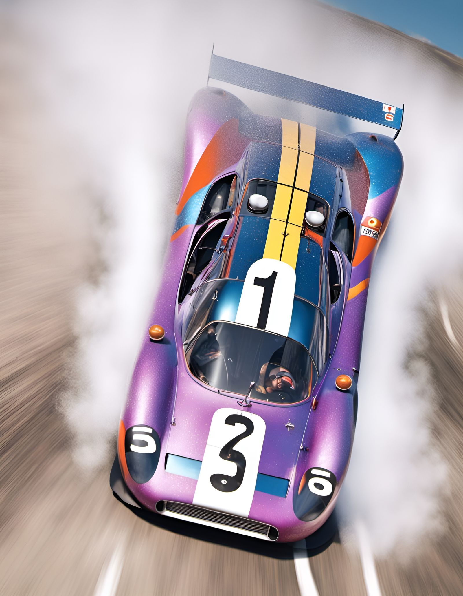 1960s Le Mans Racing Cars in Hyperrealistic Style