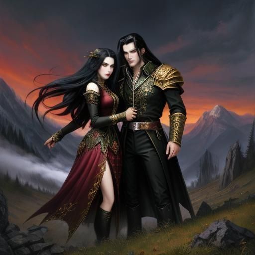 Vampires of the Carpathian Mountains in Gouache