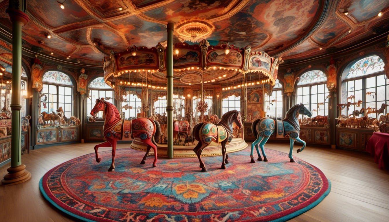 Enchanted Toy Room with Carousel and Magical Toys