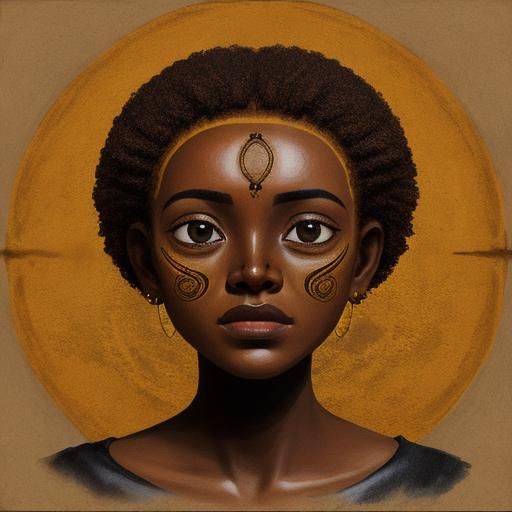 Abstract Portrait: Ethiopian with Coffee Bean Face