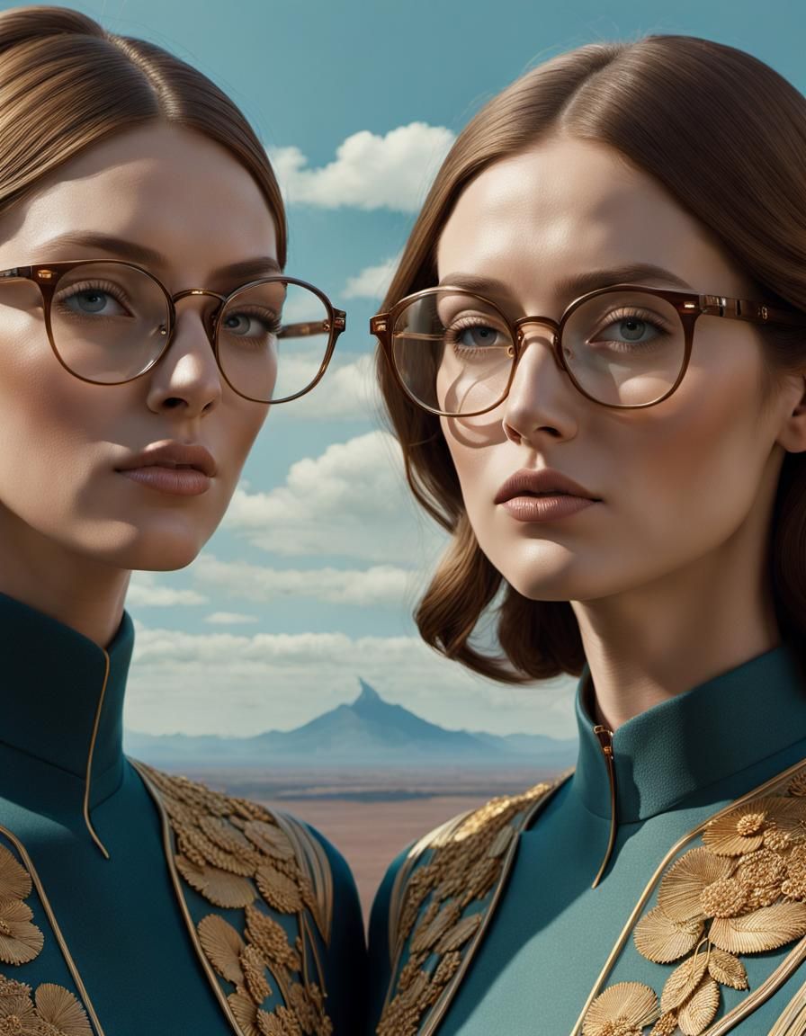 Detailed Portrait of Two Beautiful Women in Fantasy Art