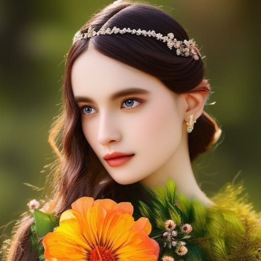 Narcissus Princess Dancing in Spring Garden