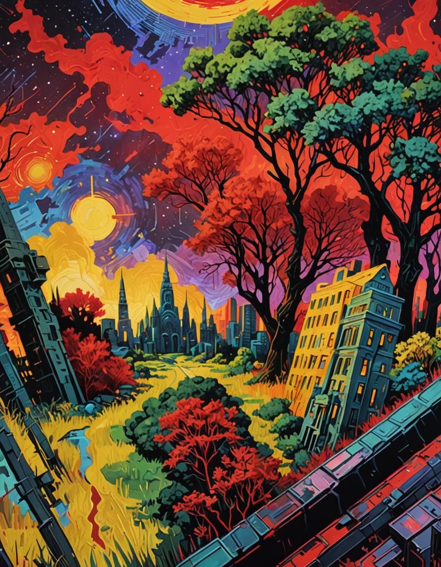 Ethereal Metropolis: A Surreal Oasis of Ancient Wonders and....