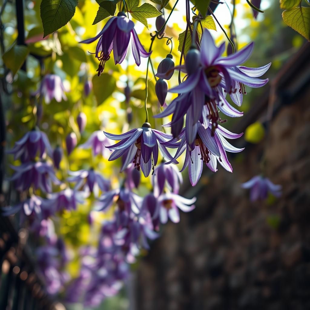 Holographic Passion Flowers Astral Illustration