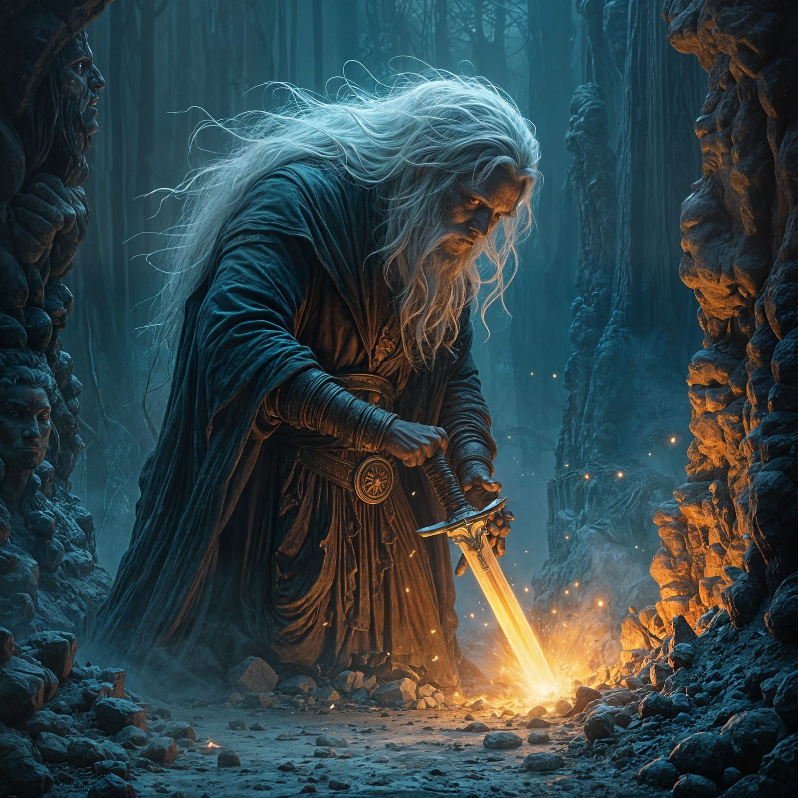 Ghostly Blacksmith Forges Mystical Blade