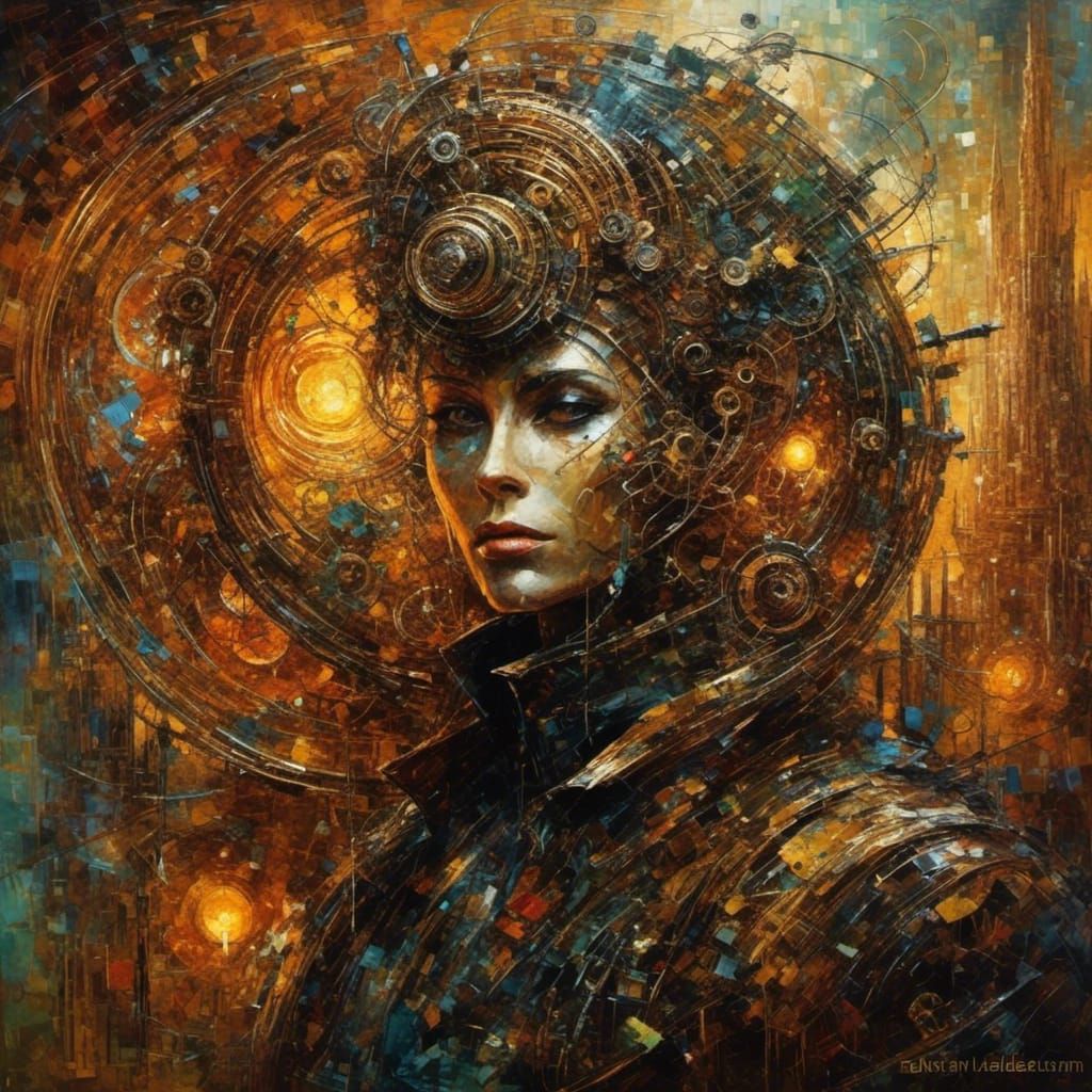 Abstract Glitch Art with Diamond Facets