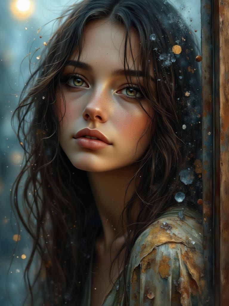 Woman by Rainy Window, Cinematic Realism