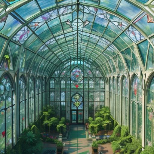 Stained Glass Conservatory in Green Park: Astral Illustratio...