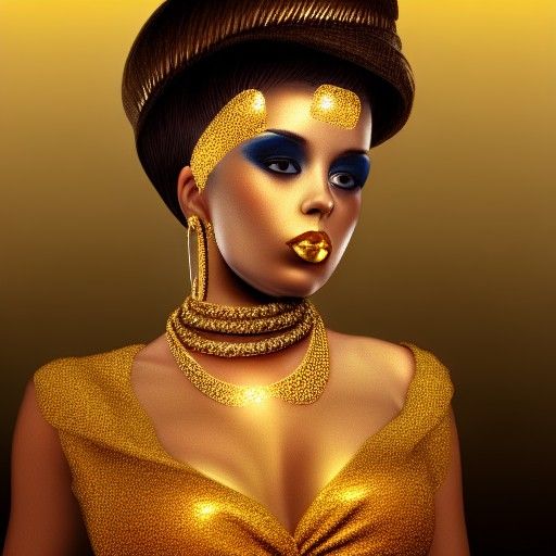 Elegant Golden Lady Portrait