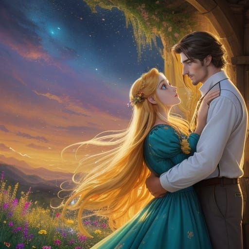 Rapunzel in Vibrant Van Gogh-Inspired Whirlwind Romance