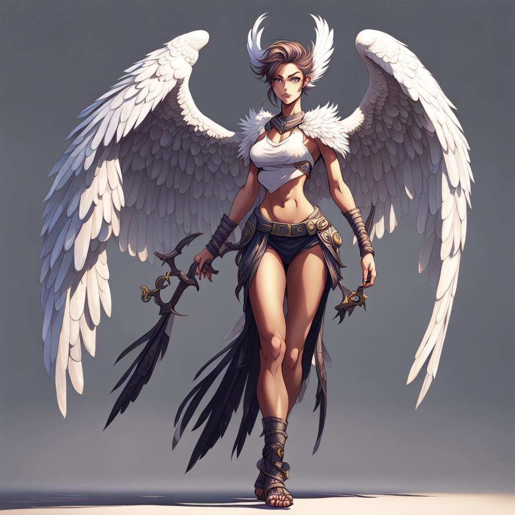 Alluring Harpy Girl with Well-Shaped Body