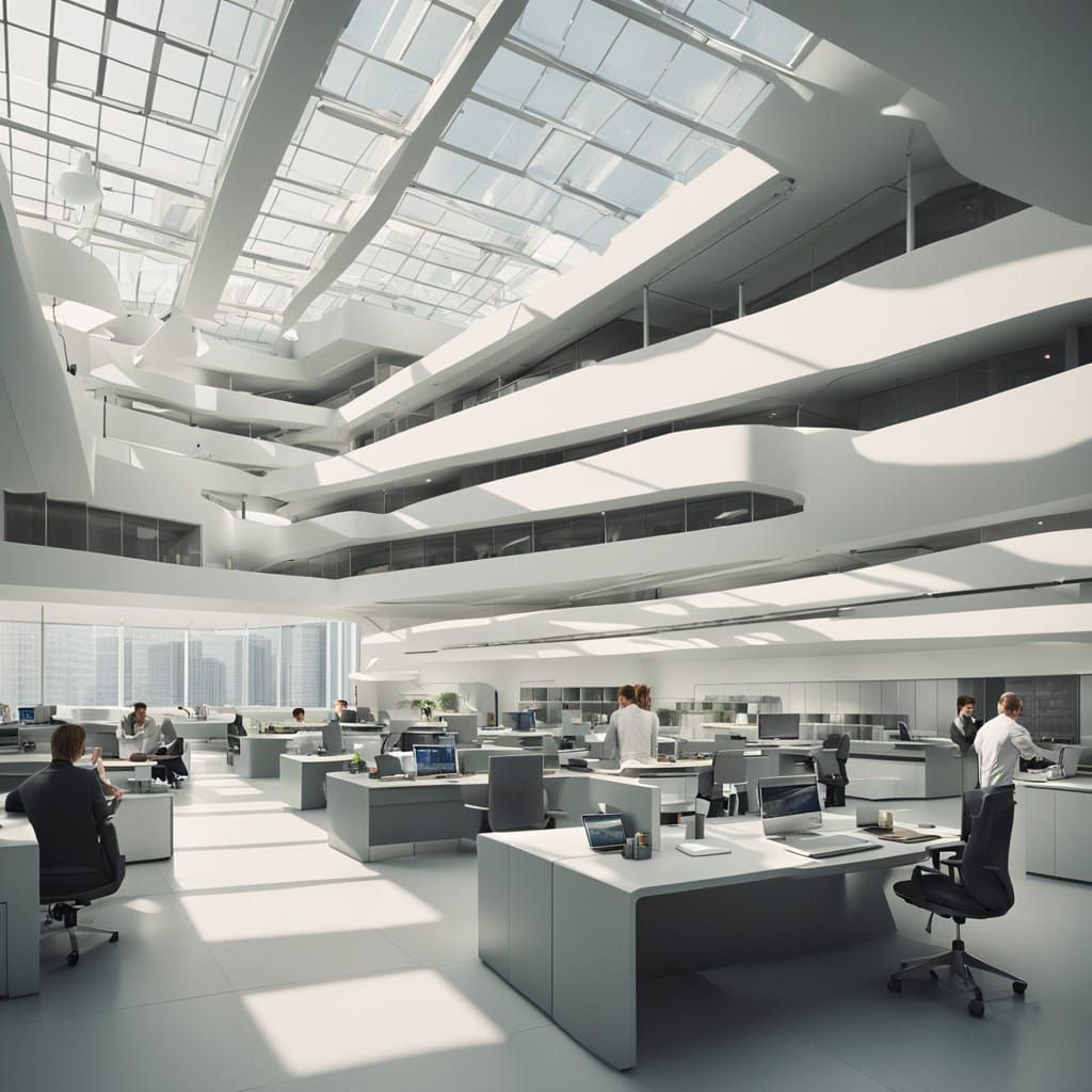 Diverse Professionals Work in Harmony in a Peaceful Modern O...